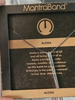 MantraBand  Silver Aloha Necklace